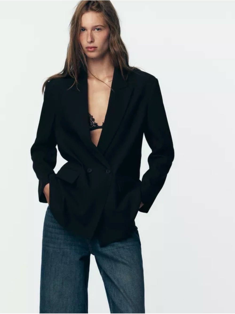 Zara Women's Oversized Double Breasted Blazer Size M - Picture 5 of 8